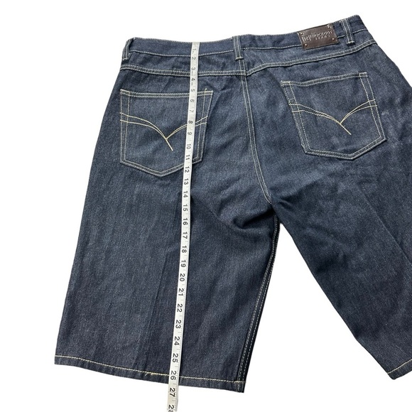 Knockout Jeans Los Angeles Mens Dark Wash Blue Jean Shorts Size 40 Hip Hop Baggy - Picture 11 of 13